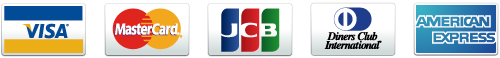 VISA、MasterCard、JCB、ダイナースクラブ、アメリカンエクスプレス